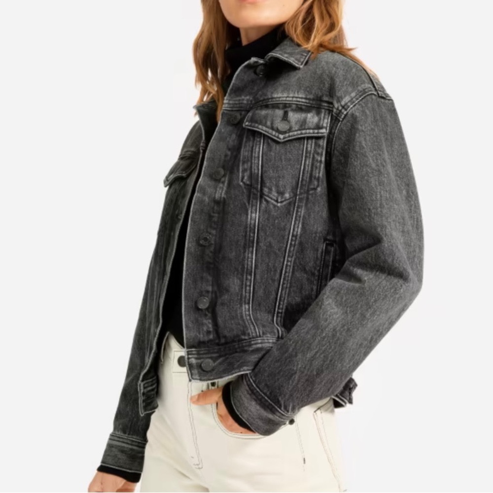 New Everlane Black Denim Jacket